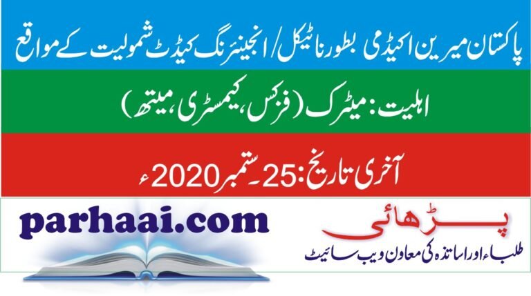 Pakistan Navy/Marine Academy Nautical Engineering Jobs