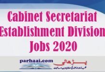 Cabinet Secretariat Establishment Division Jobs 2020
