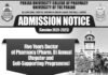 D-Pharmacy Admissions in Punjab University 2020