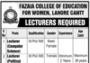 Lecturer Jobs Fazaia College of Education 2020