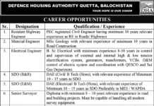 Defence Housing Authority Balochistan Jobs