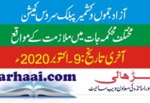 AJK PSC JOBS in Different Departments 2020