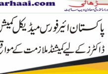 Pakistan Air Force Commission Opportunity for Doctors