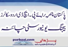 Pakistan Chair in China for PhD Urdu Scholars