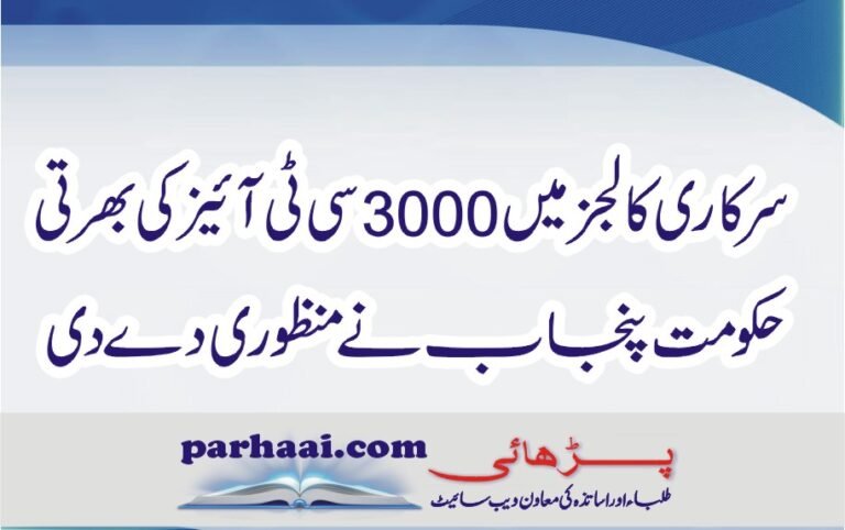 Approval of Hiring CTI for Government Colleges of Punjab