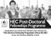 HEC Post Doctoral Fellowships Programme for AJK Students