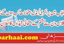 PEC announced dates of 1 to 8 Examination