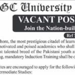 GC University Lahore Teaching Jobs 2021