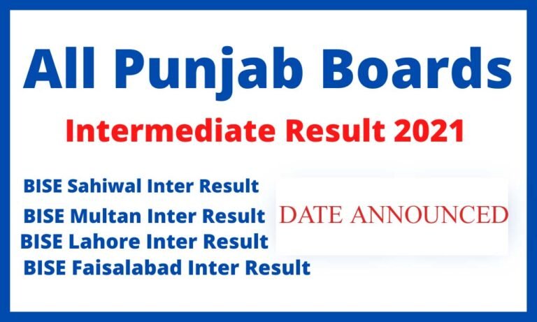 Intermediate Result All BISE of Punjab Date announced