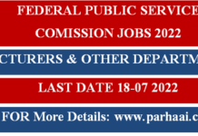 FPSC Jobs in Various Departments 2022