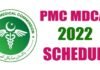 PMC ANNOUNCED MDCAT 2022 SCHEDULE