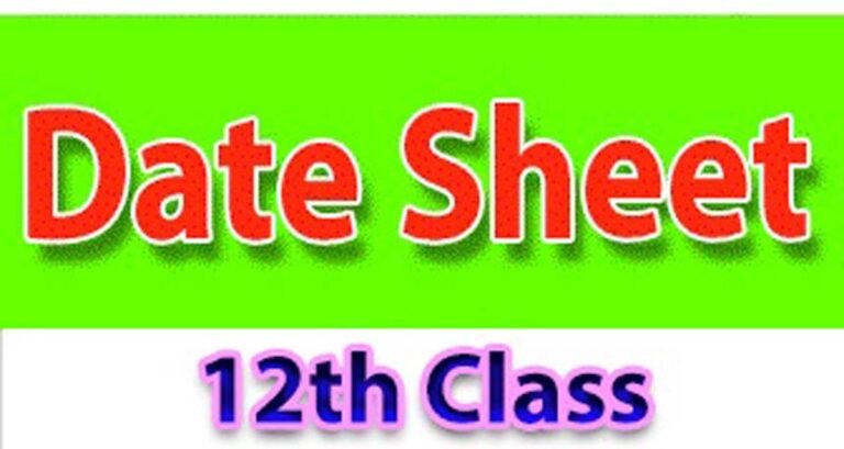 Date Sheet Inter Part II- F/A, FSc. 2023