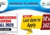 University of Sahiwal Admissions Fall 2023 BS To PhD