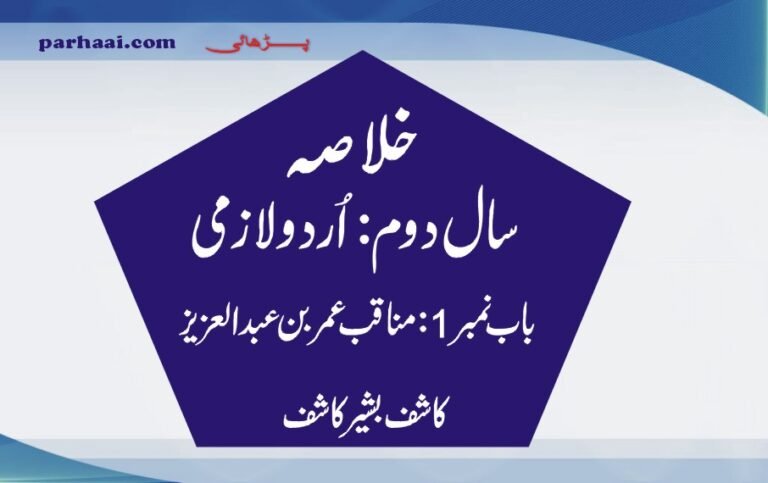 2ND Year Urdu Khulasa: Chapter-1: Munaqab E Umar Bin ABdul Aziz