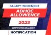 Salary Increment (Adhoc Allowance-2023) Notification