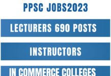 PPSC Lecturers Instructors Commerce Colleges 2023