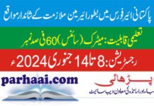 Airman Jobs in Pakistan Air Force 2024