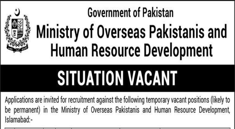Ministry  of Overseas Pakistanis and HR Development Jobs 2024