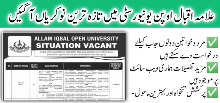Jobs at Allama Iqbal University Islamabad 2024
