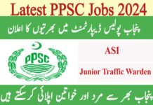 PPSC Jobs of ASI and Traffic Warden in Punjab Police Department 2024