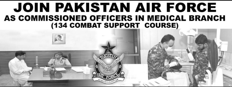 Join Pakistan Ari Force as Commissioned Officer in Medical Branch