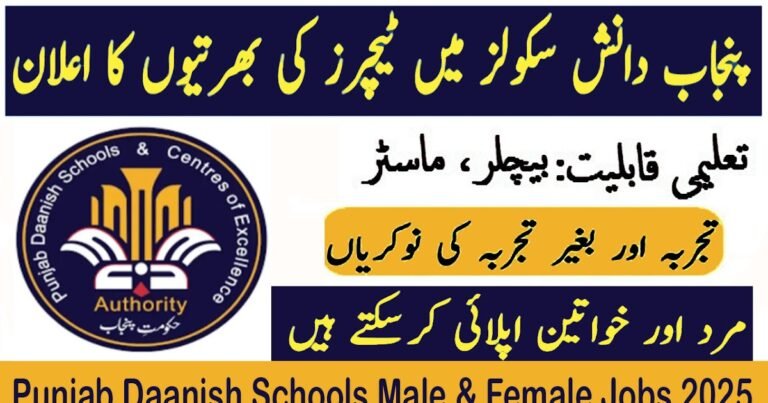 Danish School Mianwali Teaching Jobs 2025
