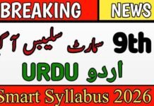 ALP Smart Syllabus for Class 9th All Punjab