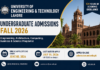 UET Lahore Undergraduate Admissions Fall 2026 – Apply Online for Engineering, Computing, Business & Science Programs