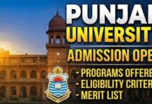 University of the Punjab admissions Fall 2026