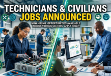 Technicians & Civilians Jobs Announced in Army Based Organization