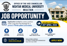 Nishtar Medical University Multan Jobs 2026