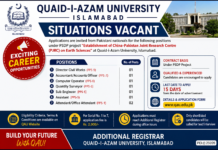 Quaid-i-Azam University Islamabad Jobs 2026 – Multiple Vacancies Announced