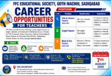 Fauji Fertilizer Corporation Educational Society (FFC) Teaching Jobs 2026