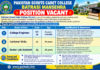 Pakistan Scouts Cadet College Batrasi Jobs 2026 – Apply Now